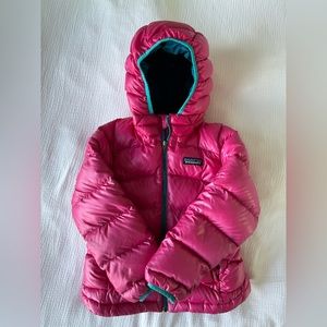 Patagonia Hi-loft puffer down hoody jacket size XS 5-6 kids